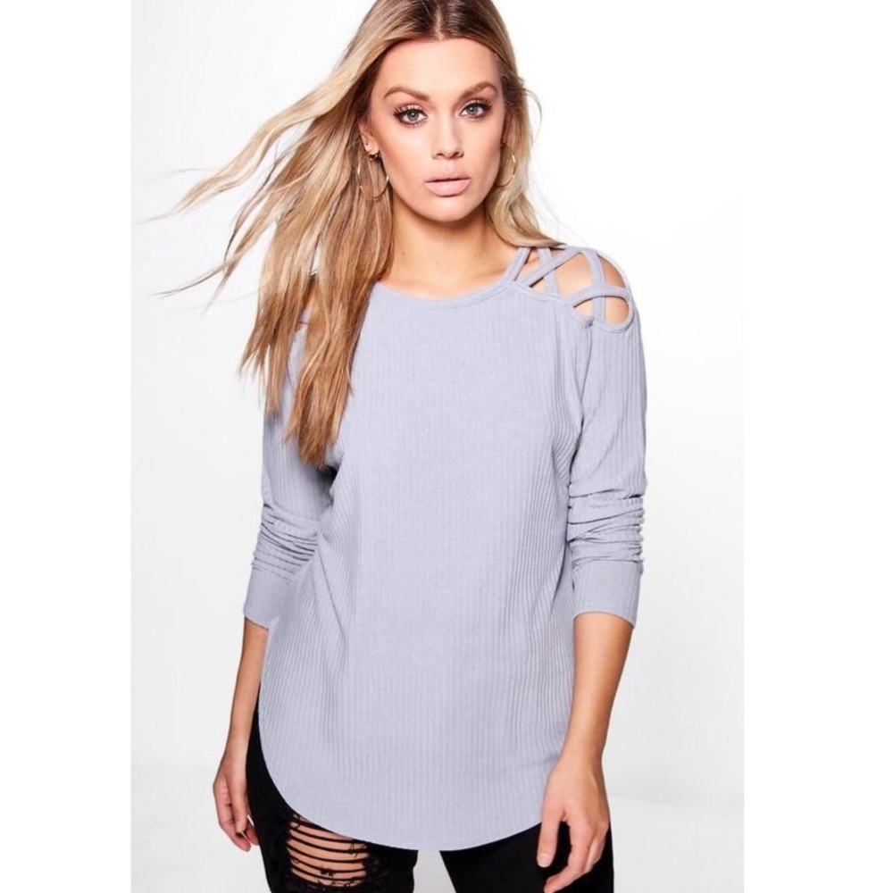 Boohoo Plus Felicity Knitted Cross Shoulder 20 NWT